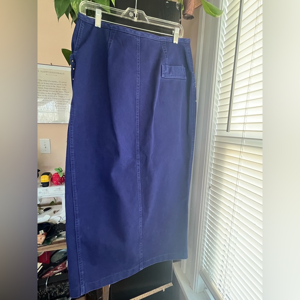 Monique Jeans Blue and Gold Embellished Women's Pencil Skirt - Picture 5 of 15